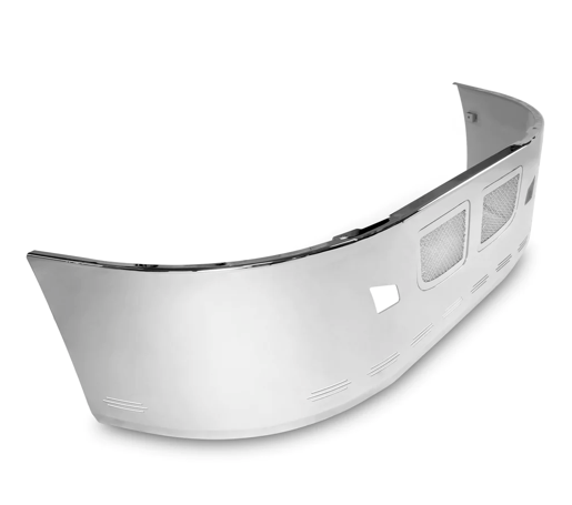 Bumper 22" Chrome Kenworth T660 (2007-2016) Aerodynamic, Grille Installed, Air Vent, Tow & 10 Hidden Light Holes
