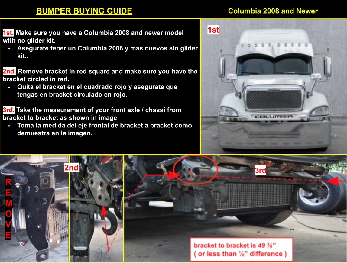 Bumper 22" Freightliner Columbia (Chrome, Wrap-Around, Tow, Fog, Hidden Lights) (2008 & Newer)