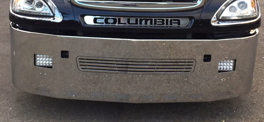 Bumper 22" Freightliner Columbia (Chrome, Wrap-Around, Tow, Fog, Hidden Lights) (2008 & Newer)