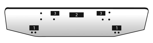 Bumper International 5900 Series Light, Step and Tow holes (optional) 16” wide