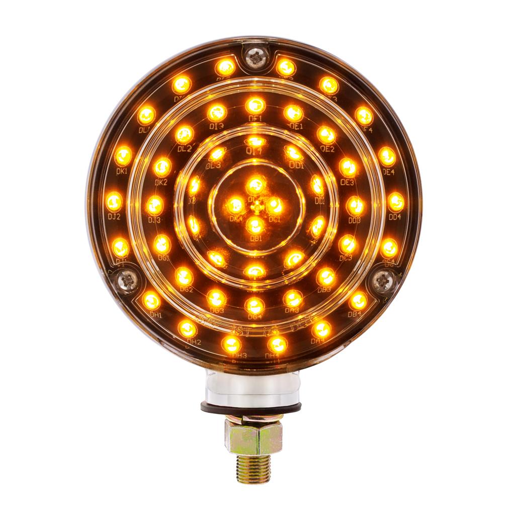 Chrome 48 Amber/40 Red Led Double Face Transparent Turn Signal Light