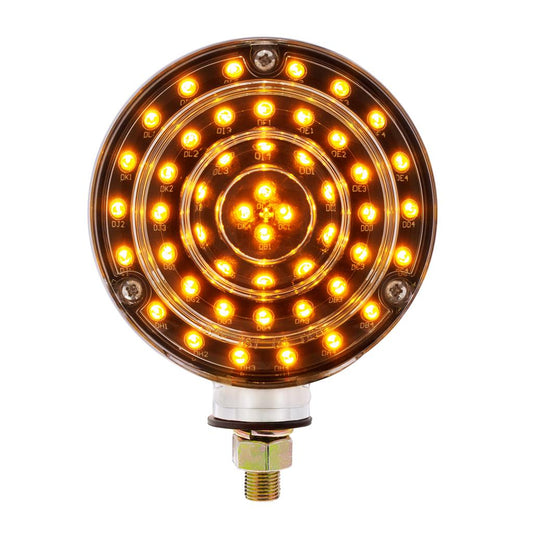 Chrome 48 Amber/40 Red Led Double Face Transparent Turn Signal Light