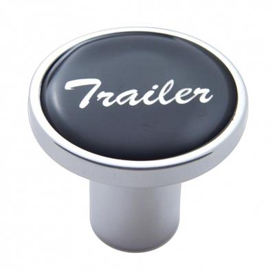 Chrome Air Valve Knob W/ Glossy "Trailer" Sticker - Black