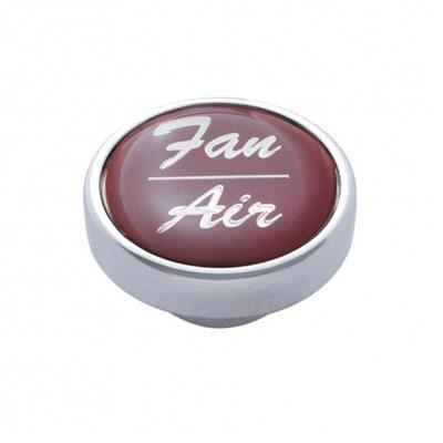 Chrome Dash Knob W/ Glossy " Fan / Air " Sticker - Red