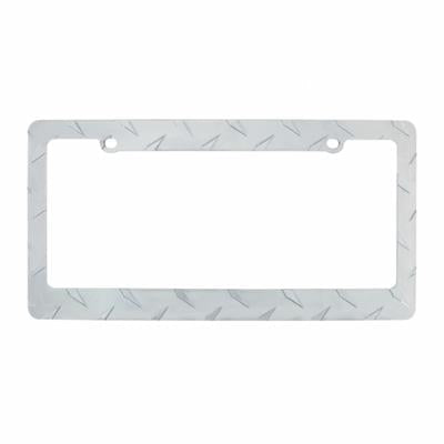 Chrome Diamond Plate License Plate Frame