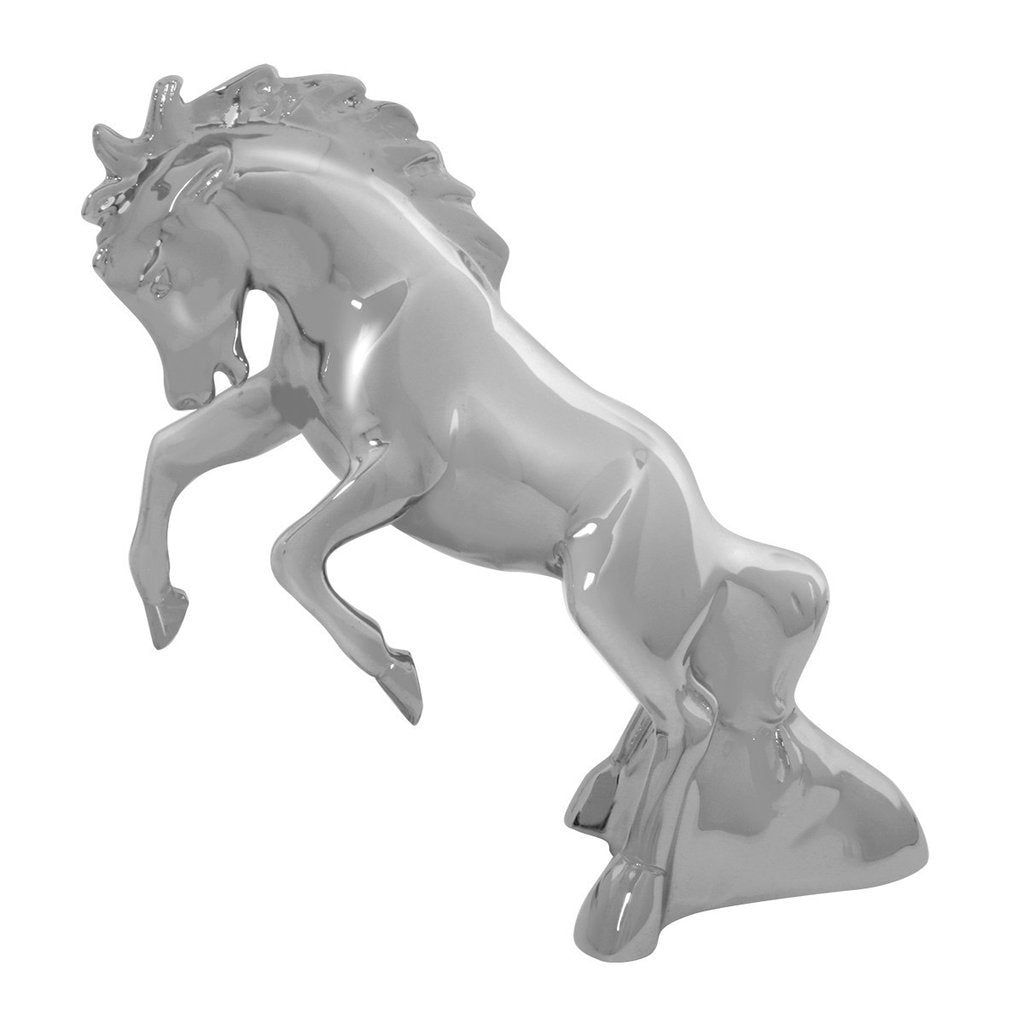 Chrome Fighting Stallion Hood Ornament