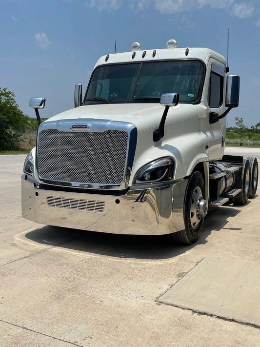 Chrome Freightliner Cascadia Mesh Grille with Bug Screen