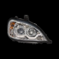 Chrome Freightliner Columbia Projection Headlight With Dual Function Amber LED Light Bar