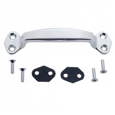 Chrome Grab Handle W/ Hardware & 2 Rubber Gaskets Kit