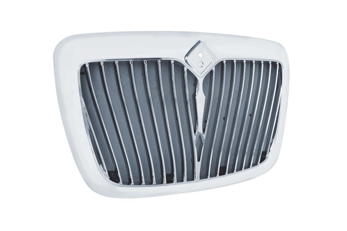 CHROME GRILLE WITH CURVED BARS & BUG SCREEN FOR 2006-2017 INTERNATIONAL PROSTAR