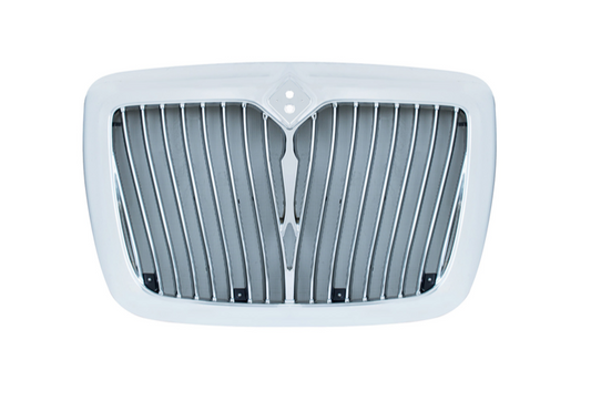 CHROME GRILLE WITH CURVED BARS & BUG SCREEN FOR 2006-2017 INTERNATIONAL PROSTAR