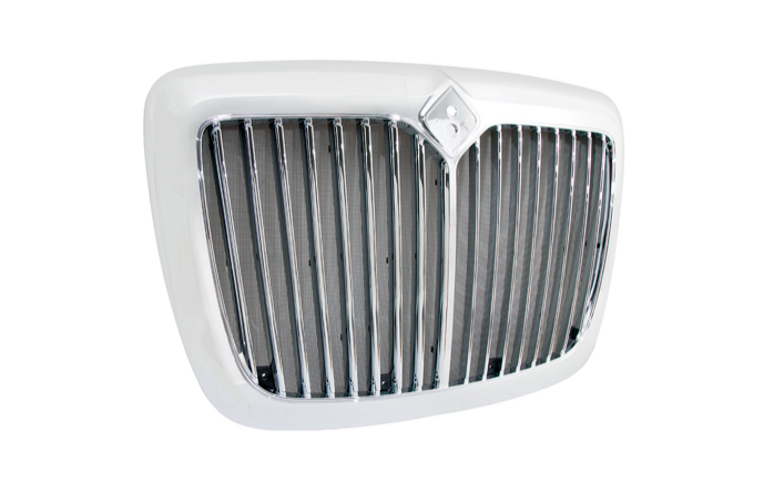CHROME GRILLE WITH STRAIGHT VERTICAL BARS & BUG SCREEN FOR 2006-2017 INTERNATIONAL PROSTAR