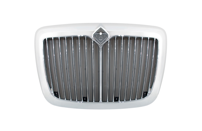 CHROME GRILLE WITH STRAIGHT VERTICAL BARS & BUG SCREEN FOR 2006-2017 INTERNATIONAL PROSTAR