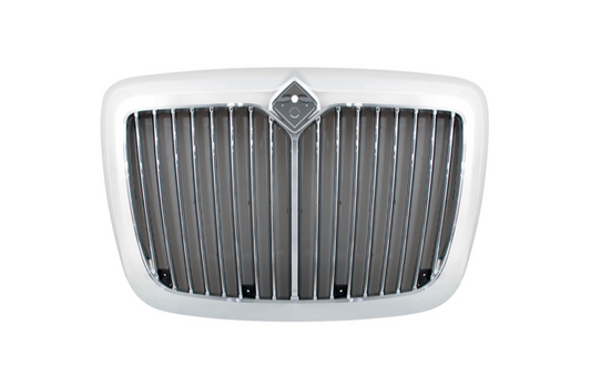 CHROME GRILLE WITH STRAIGHT VERTICAL BARS & BUG SCREEN FOR 2006-2017 INTERNATIONAL PROSTAR