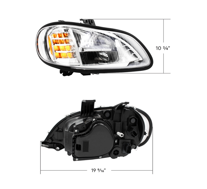 CHROME HIGH POWER FULL LED HEADLIGHT FOR 2003-2024 FREIGHTLINER M2-PASSENGER