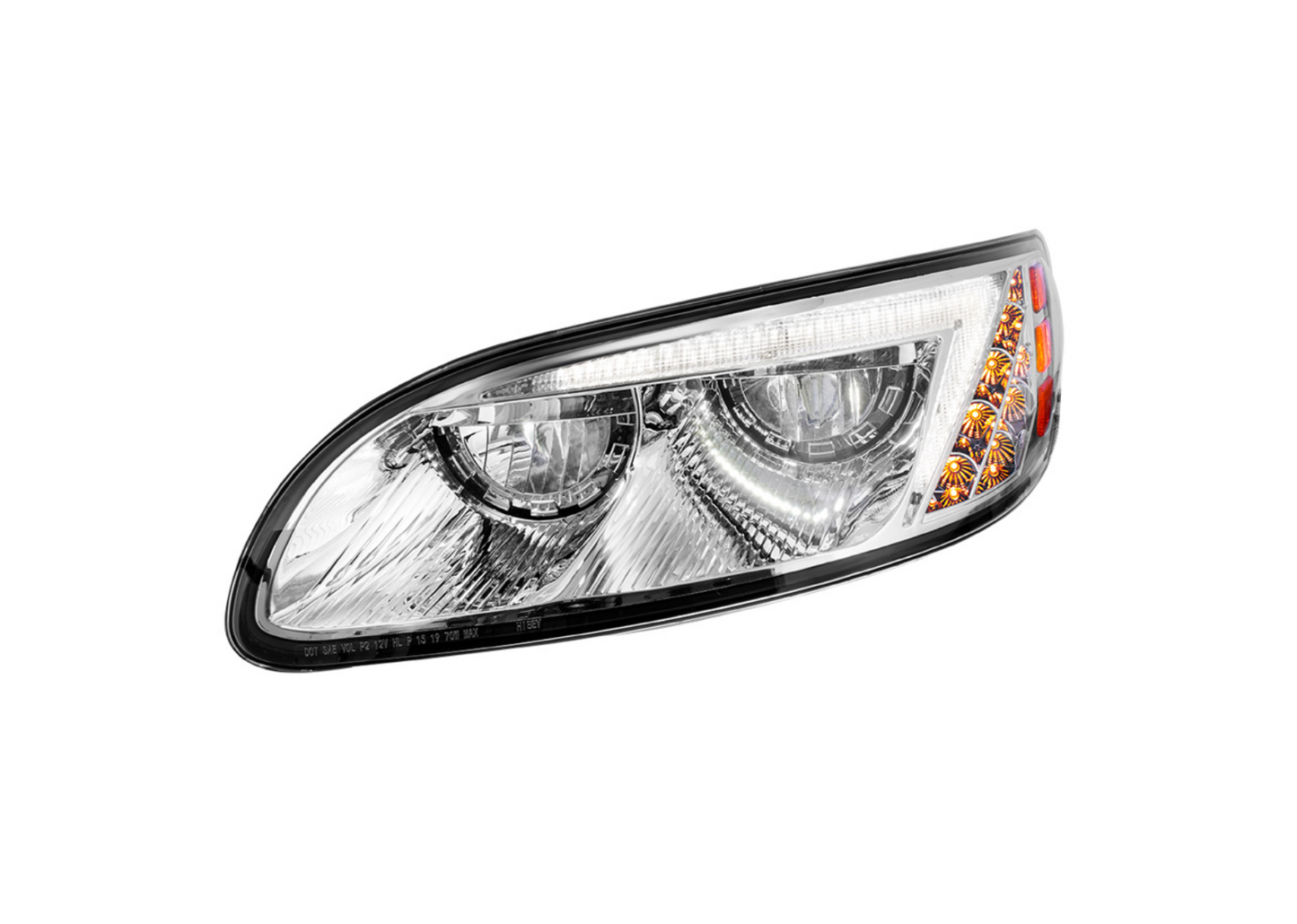CHROME LED HEADLIGHT FOR PETERBILT 386 (2005-2015) & 387 (1999-2010) / 335 (2005 - 2010) - DRIVER