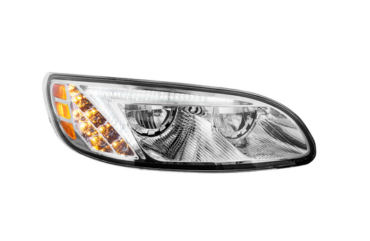 CHROME LED HEADLIGHT FOR PETERBILT 386 (2005-2015) & 387 (1999-2010) / 335 (2005 - 2010) - PASSENGER