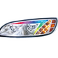 CHROME LED HEADLIGHT WITH COLOR CHANGING POSITION LIGHT BAR FOR PETERBILT 386 (2005-2015) & 387 (1999-2010) / 335 (2005 - 2010) -  DRIVER (OFF ROAD USE ONLY)