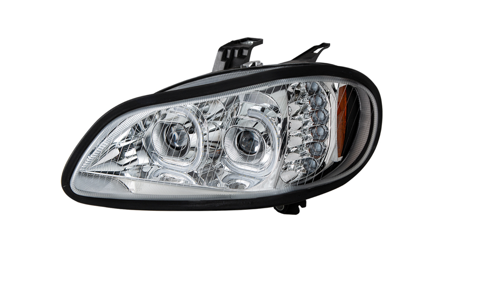 CHROME LED PROJECTION HEADLIGHT ASSEMBLY FOR 2003-2024 FREIGHTLINER M2- DRIVER