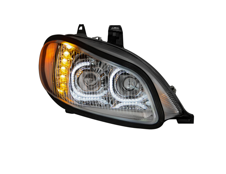 CHROME LED PROJECTION HEADLIGHT ASSEMBLY FOR 2003-2024 FREIGHTLINER M2- PASSENGER