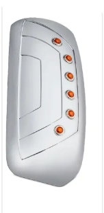 Chrome Mirror Cover KW T600 & T660 LED Turn Signal 3/4" Lights Amber/Amber (Passenger Side)