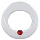 Chrome Peterbilt Speed/Tachometer Gauge Cover W/ Visor & Diamond - Red