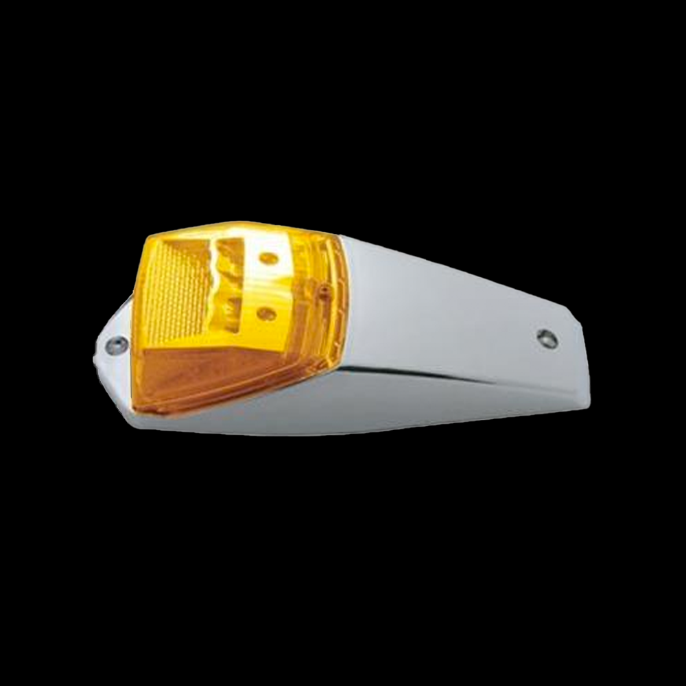 Chrome Plastic 17 Amber Led Square Reflector Cab Light Kit - Amber Lens