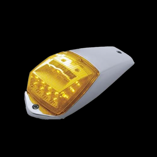Chrome Plastic 17 Amber Led Square Reflector Cab Light Kit - Amber Lens