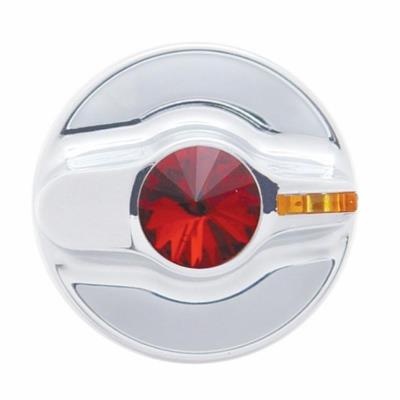 Chrome Plastic 2002 Kenworth A/C Dial Knob W/ Diamond - Red