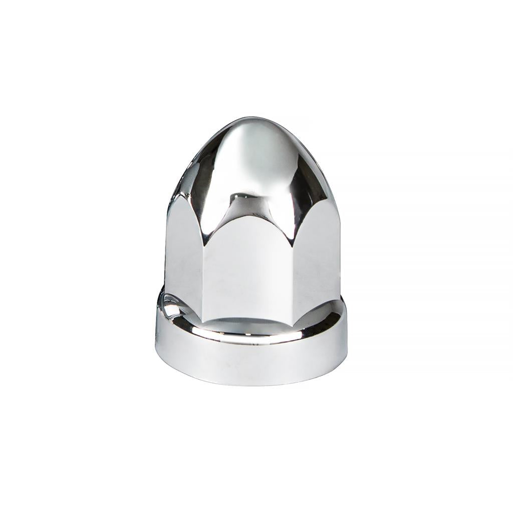 Chrome Plastic 33Mm X 2 3/4" Bullet Push-On Nut Cover W/ Large Flange