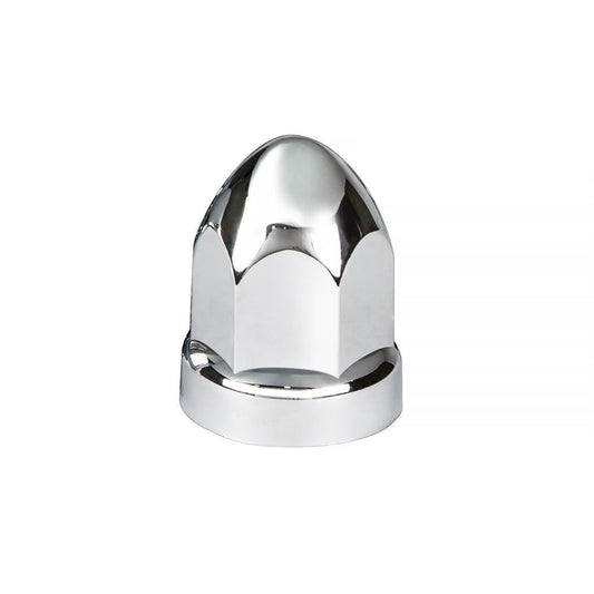 Chrome Plastic 33Mm X 2 3/4" Bullet Push-On Nut Cover W/ Large Flange