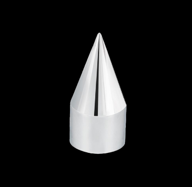 Chrome Plastic 33Mm X 4 1/8" X-Pointed Thread-On Nut Cover W/ Flange