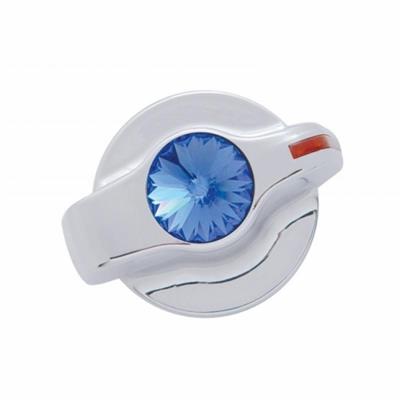 Chrome Plastic A/C Control Knob With Crystal - Blue Crystal