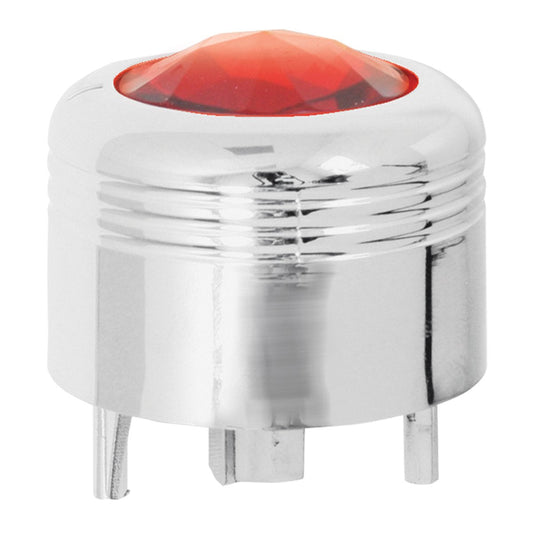 Chrome Plastic A/C Knob w/ Red Plastic Crystal for Peterbilt