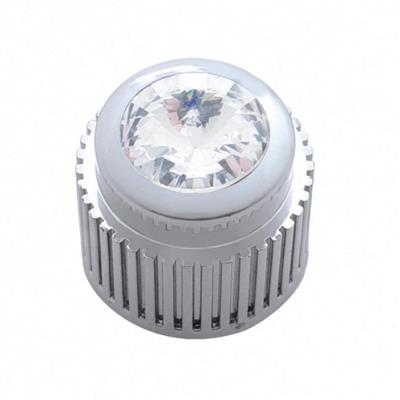 Chrome Plastic Control Dial Knob W/ Diamond - Clear