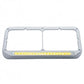 Chrome Plastic Dual Headlight Bezel W/ 19 Amber Led 12" Reflector Light
