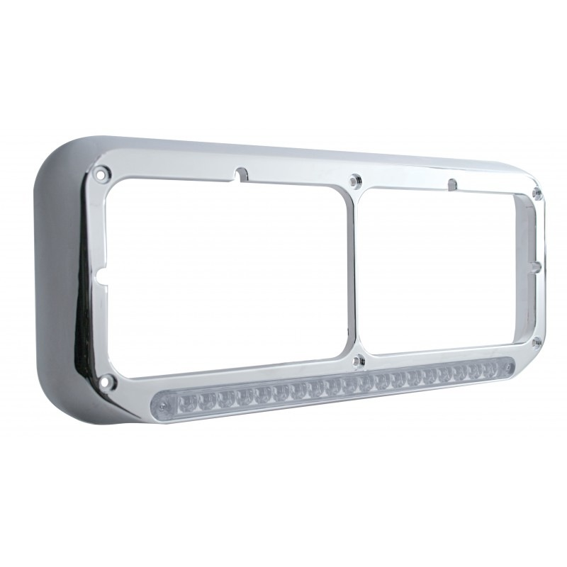 19 Led Dual Headlight Bezel - Amber Led/clear Lens Lighting & Accessories