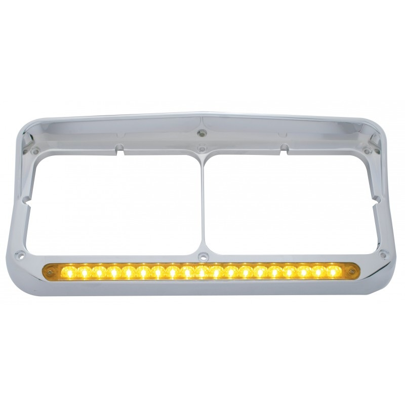 19 Led Dual Headlight Bezel W/ Visor - Amber Led/amber Lens Lighting & Accessories