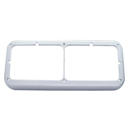 Chrome Plastic Dual Headlight Rectangular Bezel