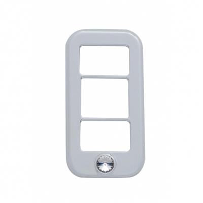 Chrome Plastic Freightliner 3 Opening Rocker Switch Cover W/ Diamond - Clear.