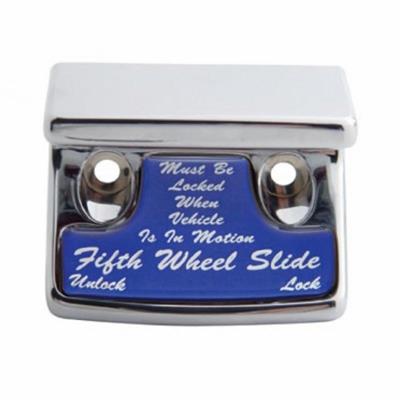 Chrome Plastic Freightliner Switch Guard W/ Glossy Fifth Wheel Sticker - Blue