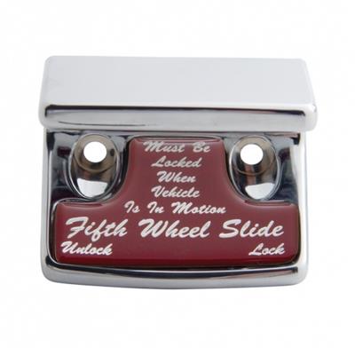 Chrome Plastic Freightliner Switch Guard W/ Glossy Fifth Wheel Sticker - Red