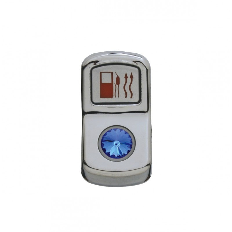 Chrome Plastic ''Fuel Heat'' Rocker Switch Cover W/ Diamond - Blue (DISCONTINUED)