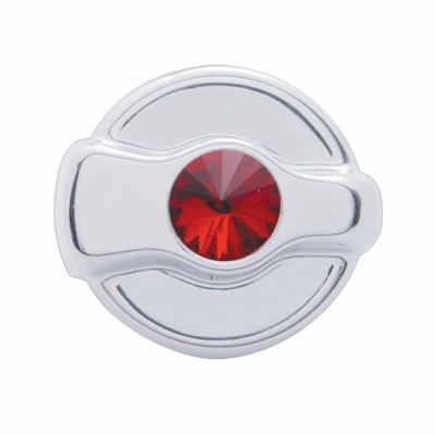 Chrome Plastic Peterbilt A/C Dial Knob W/ Diamond - Red