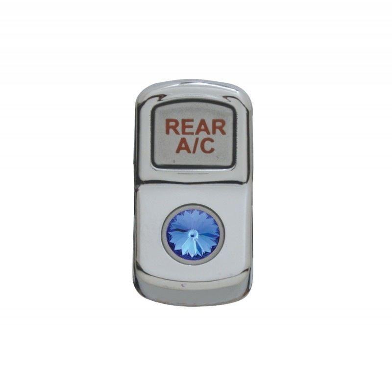 Chrome Plastic Rear A/c Rocker Switch Cover W/ Diamond - Blue - Cab Interior