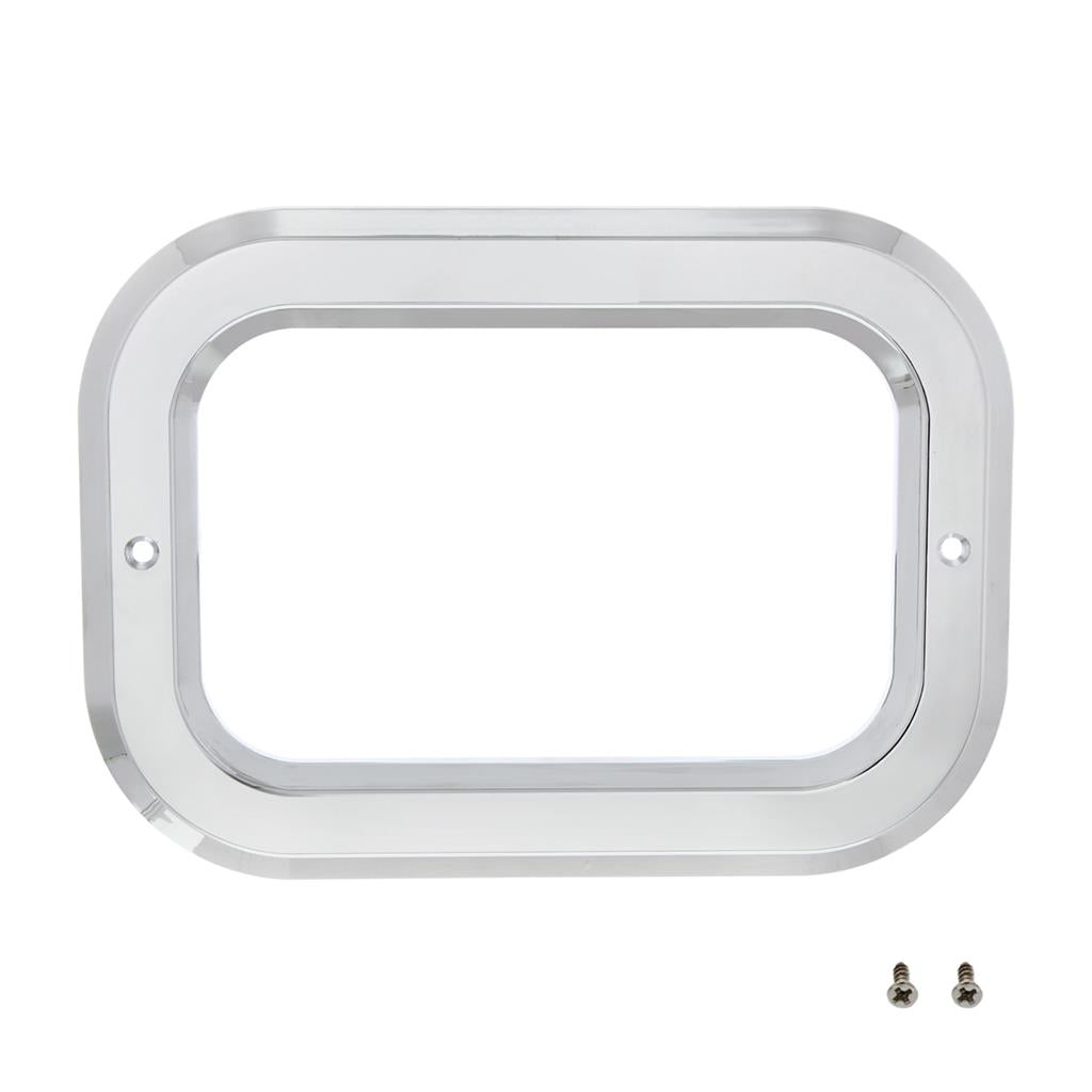 Chrome Plastic Rectangular Bezel w/o Visor