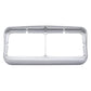 Chrome Plastic Rectangular Dual Headlight Bezel W/ Visor