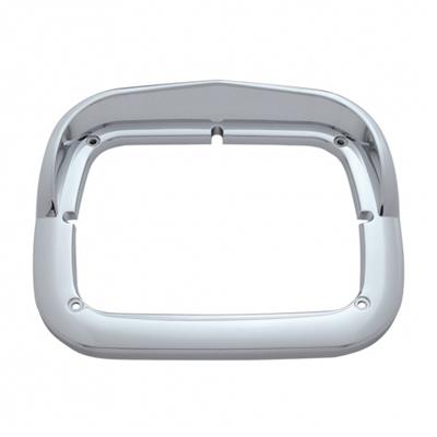Chrome Plastic Single Rectangular 5" x 7" Headlight Bezel W/ Visor