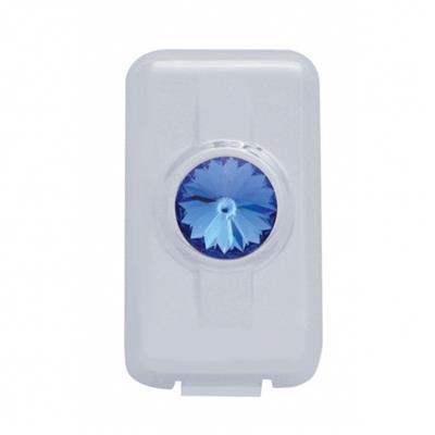 Chrome Plastic Volvo Switch Plug Cover W/ Diamond - Blue (2-pack)