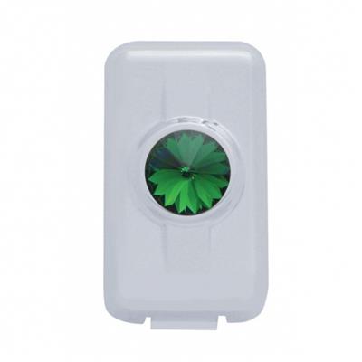 Chrome Plastic Volvo Switch Plug Cover W/ Diamond - Green (2-pack)